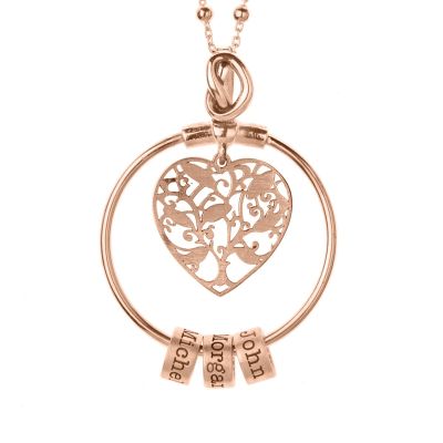 Collier Liens Spéciaux avec Prénoms [Plaqué Or Rose 18ct]