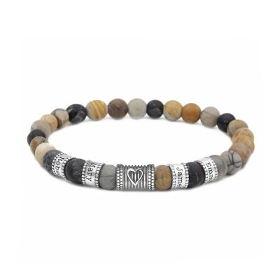 Ties Of The Heart Picasso Jasper Bracelet [Silver]