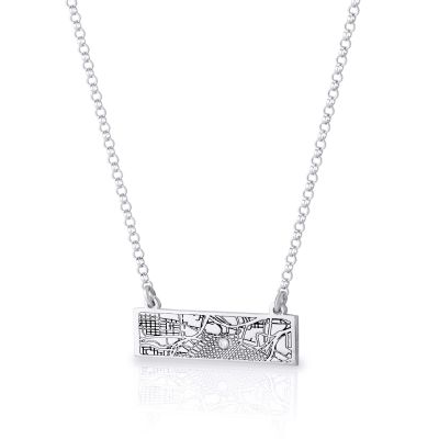 Timeless Spot Map Necklace [14 Karat White Gold]