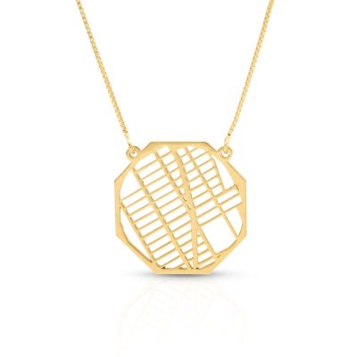 Collier Carte Lieu Précieux [Plaqué Or 18ct]