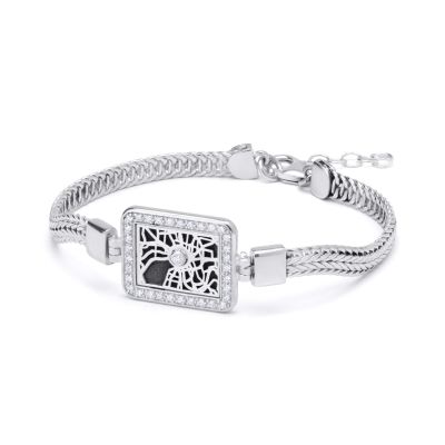 Treasured Spot Map Bracelet with Diamonds [Sterling Silver]