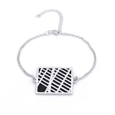 Treasured Spot Map Silhouette Bracelet [Sterling Silver]