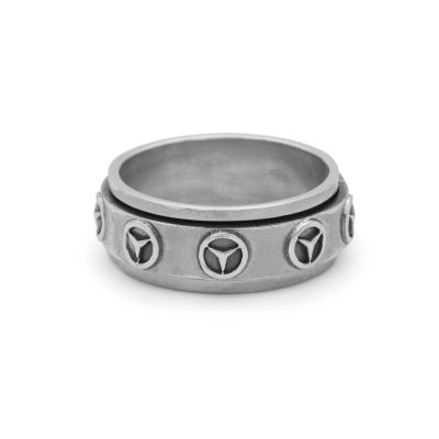 Trident Spinner Men Ring - Sterling Silver