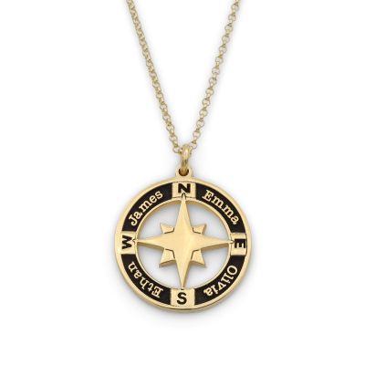 True North Compass Women Name Necklace [18K Gold Vermeil]