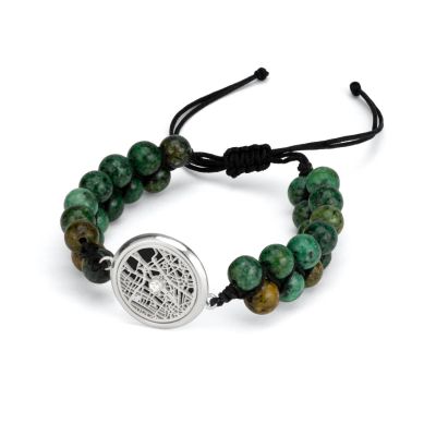 Bracelet Turquoise Silhouette Carte pour Hommes [Argent 925]