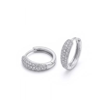 Twinkling Hoop Earrings [Sterling Silver]