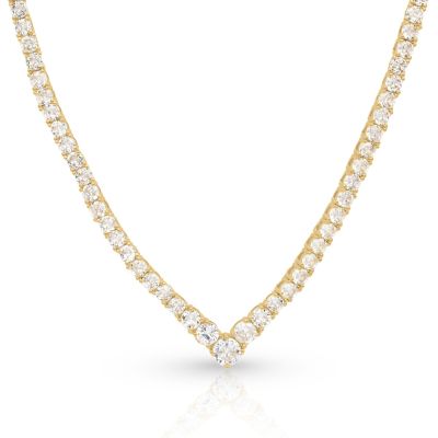 V Tennis Necklace [18K Gold Plated]