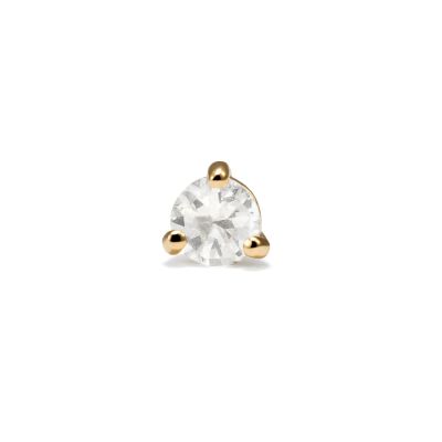 April White Birthstone Earrings [14 Karat Gold]