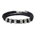 Silver Engraved Steel Bracelet Black – Tamaraataalijewelry