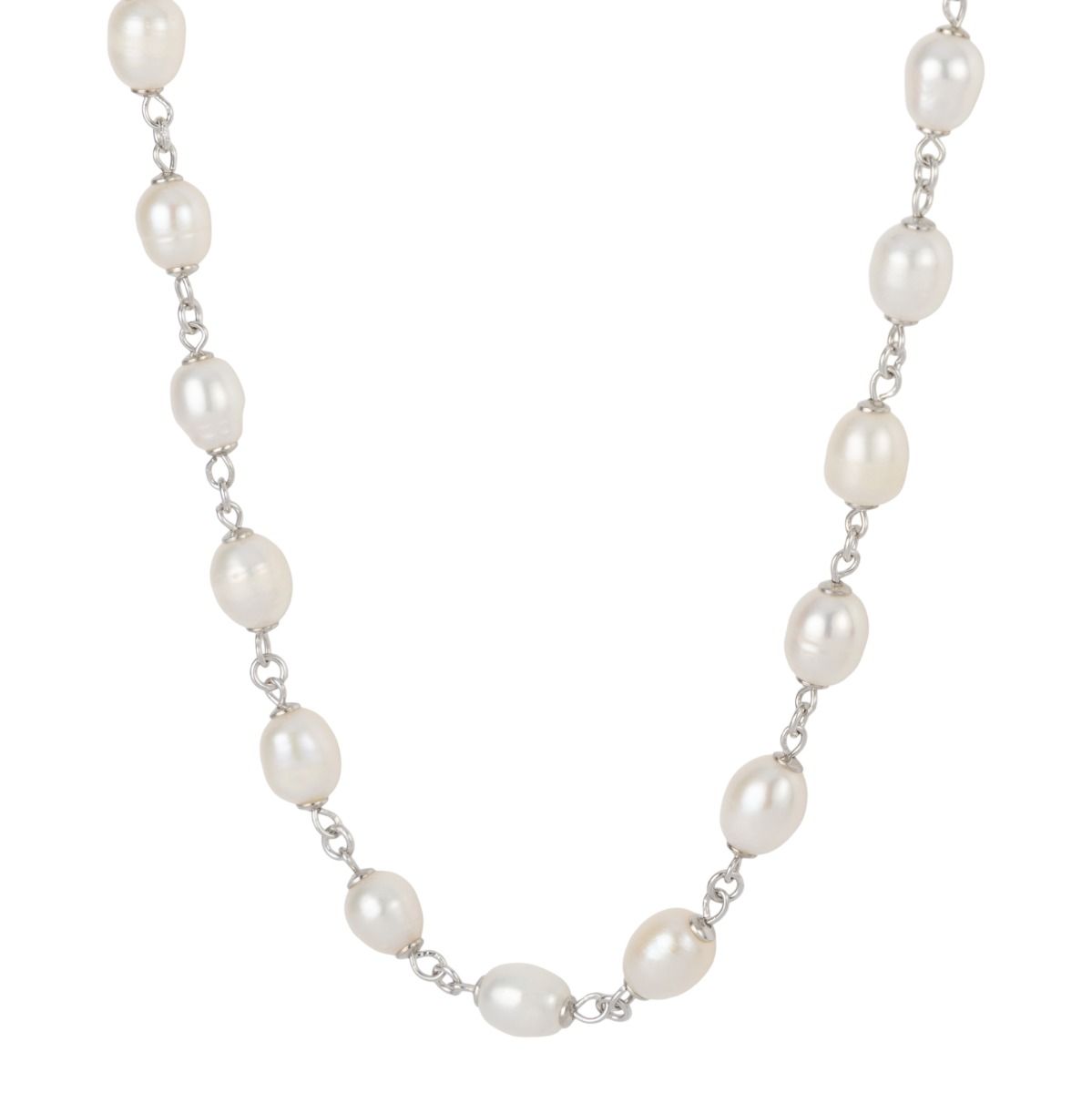 Lantern Glow Pearl Necklace [Sterling Silver]