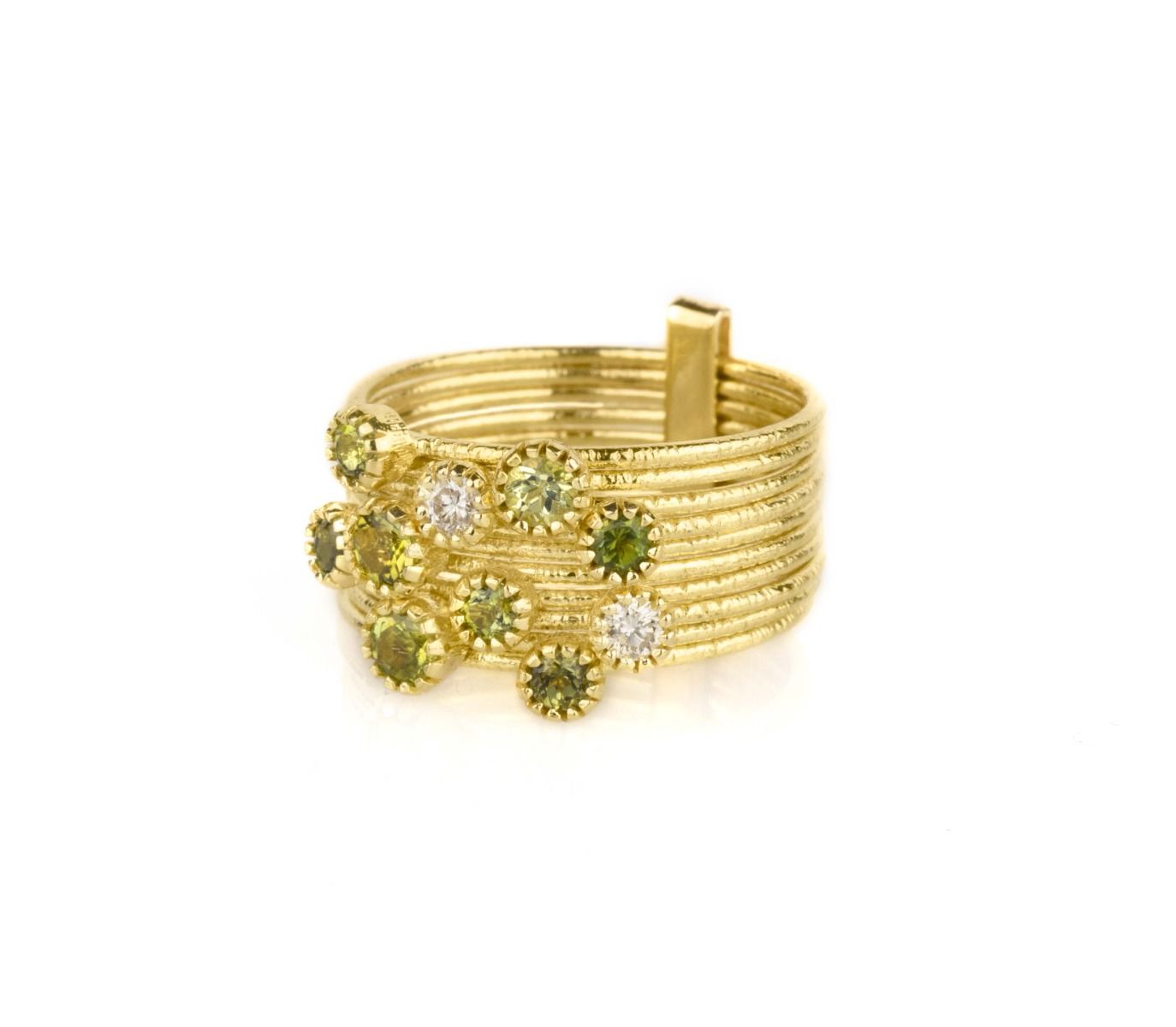 Green Tourmaline Bundle Ring [18K Gold]