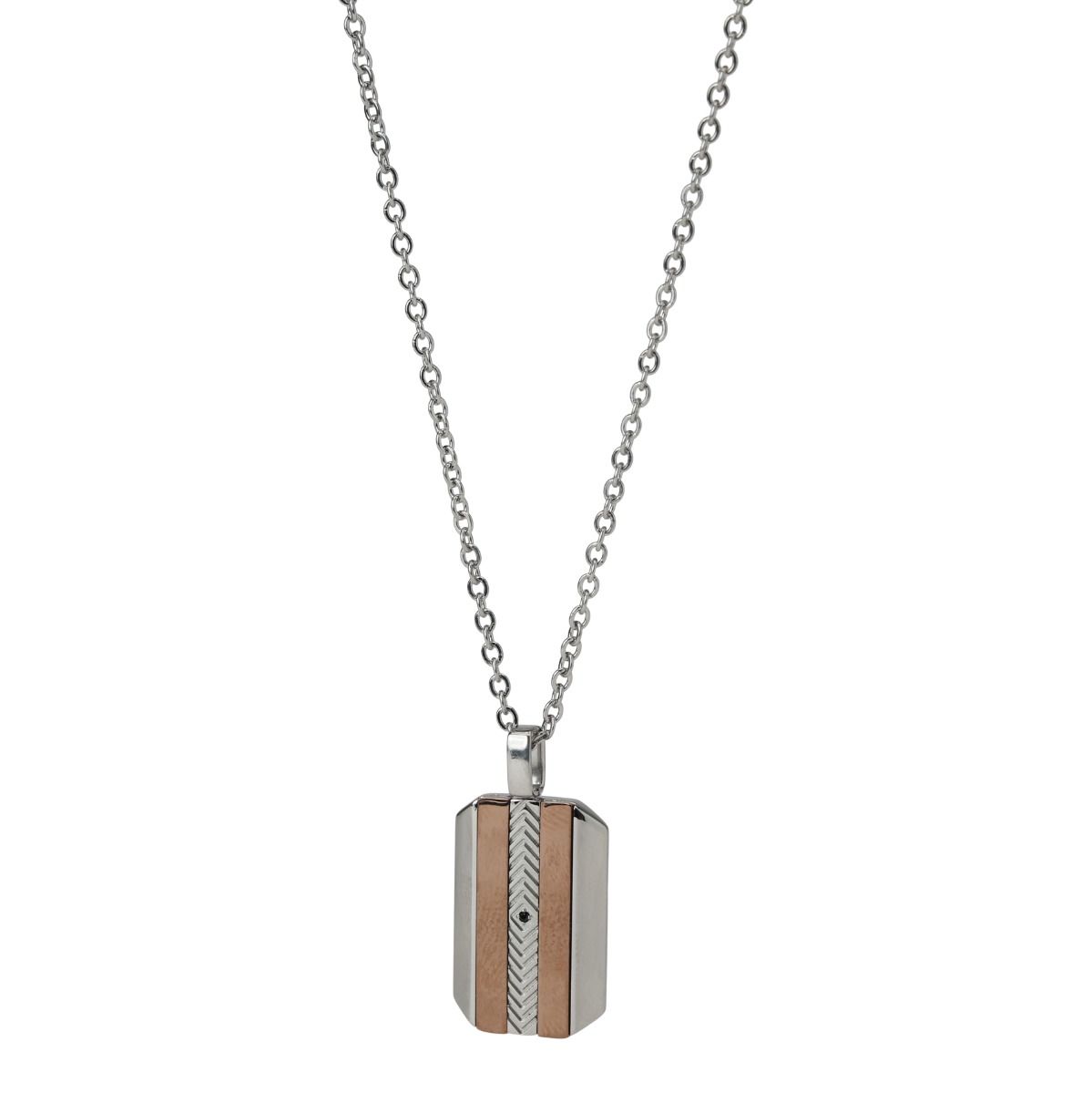 Crossline Tag Necklace for Men
