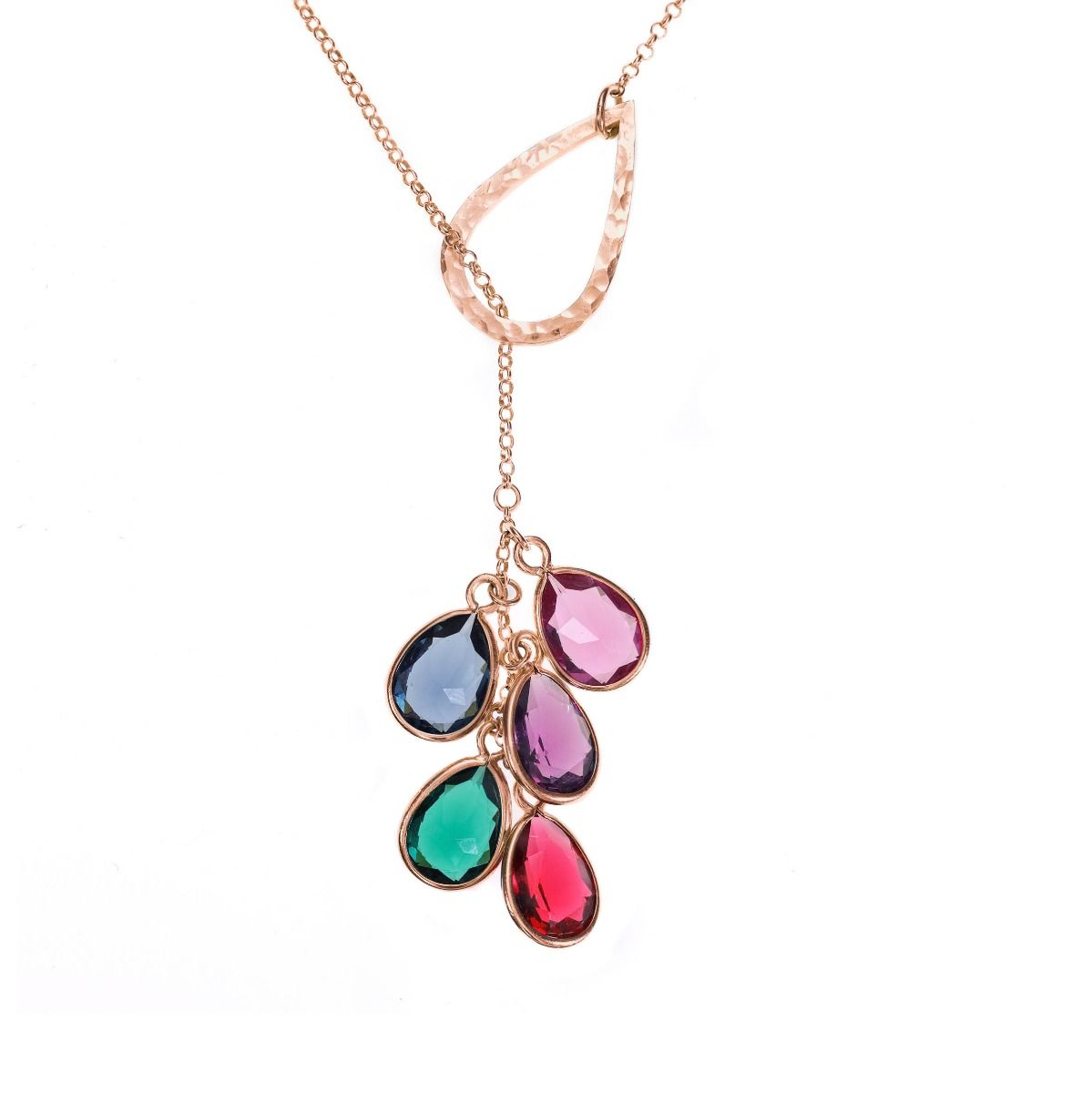 Enchanted Lariat Birthstone Necklace [Rose Gold Plated]