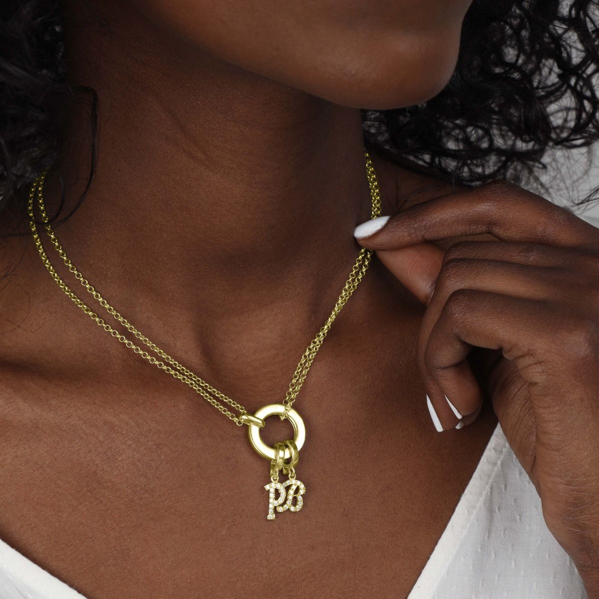 Collier Anna à Double Couche [Vermeil 18ct] - avec Charms Initiaux