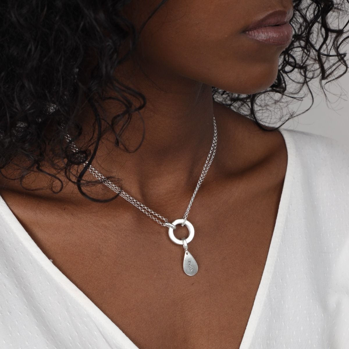 Anna Double Layer Necklace [Sterling Silver] - with Name Charms