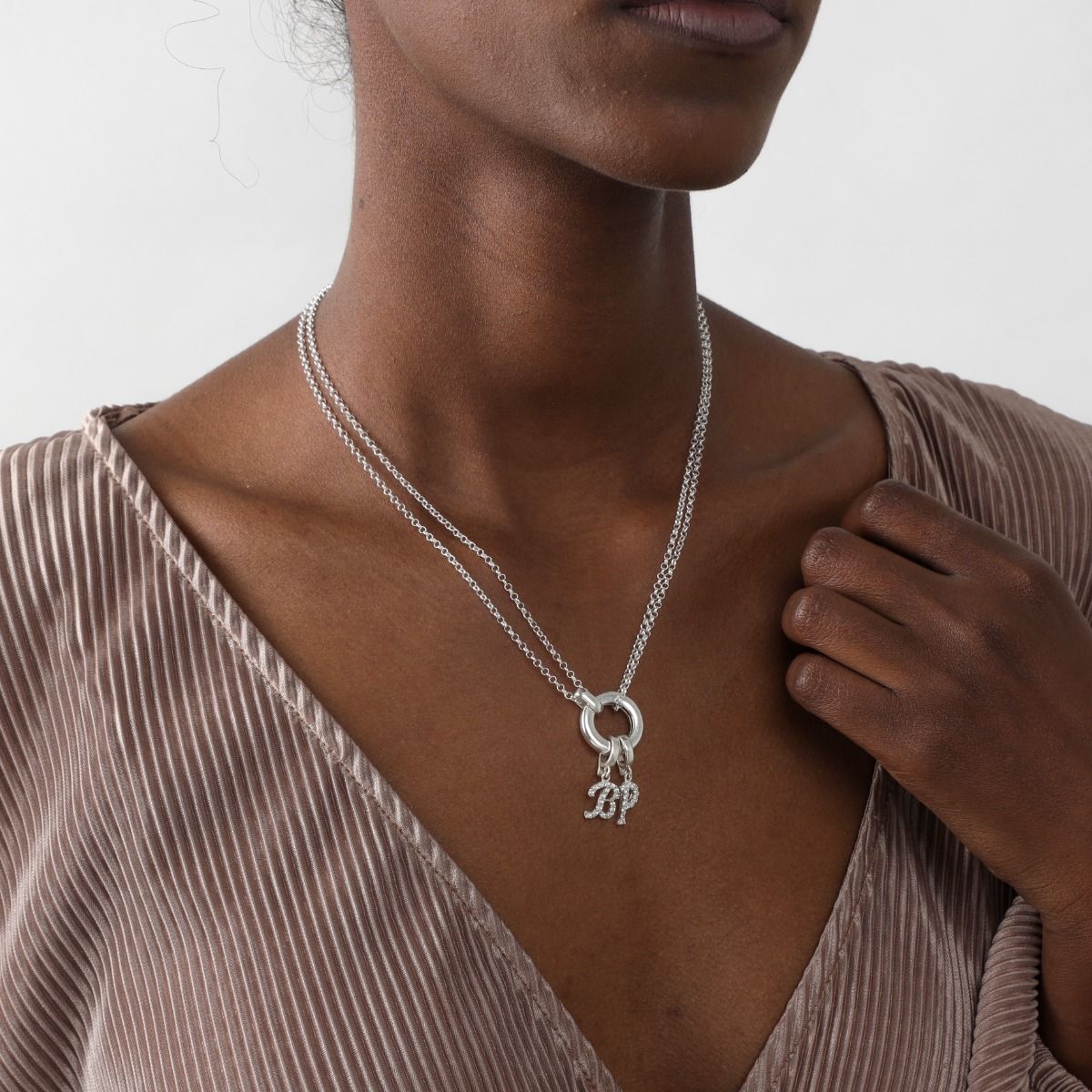 Anna Double Layer Necklace (Silver) for Women - Talisa