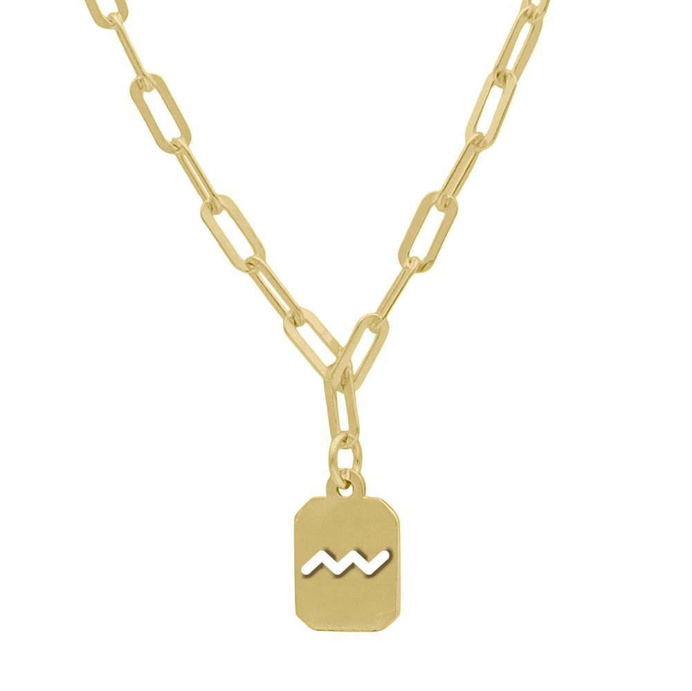Wassermann Kette - Paperclip Kette mit Sternzeichen [Sterlingsilber]