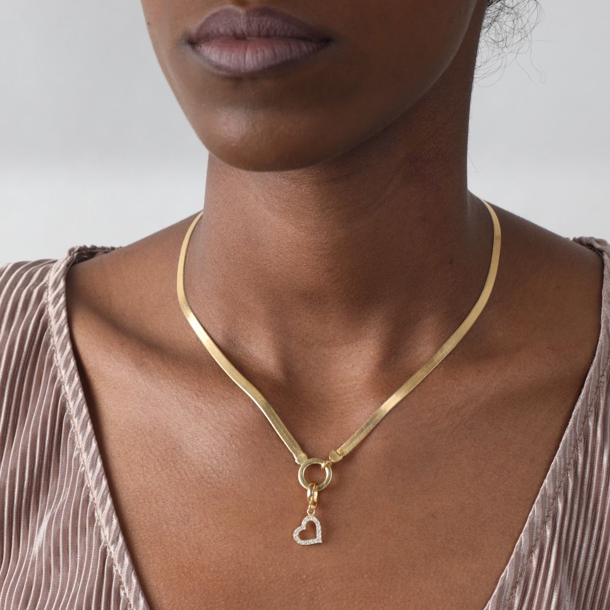 Heart Charm with Crystals [18K Gold Plated]