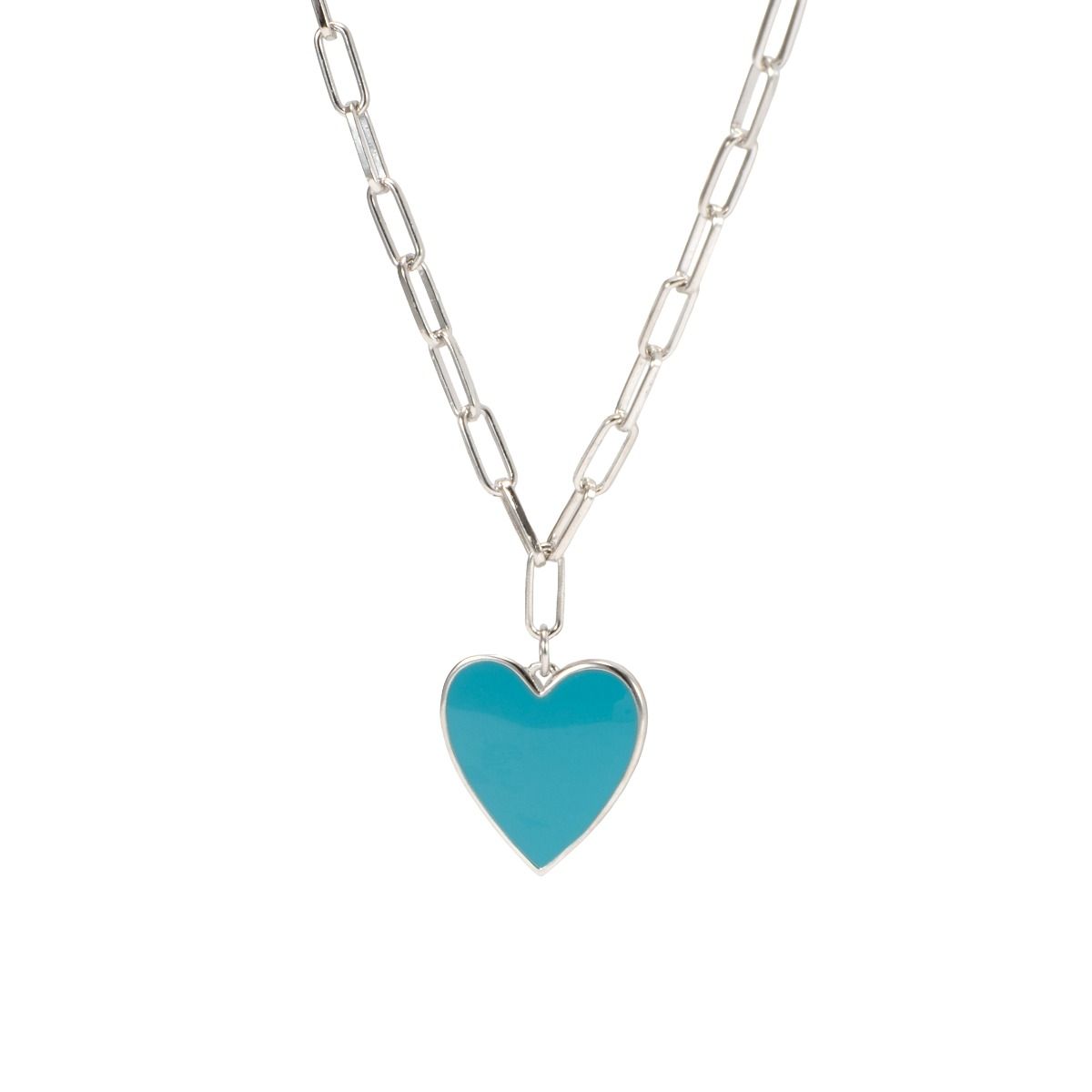 Azure Bloom Heart Necklace [Sterling Silver]