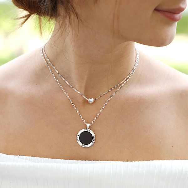 Paire de Colliers d'Onyx Personnalisés [Argent 925]