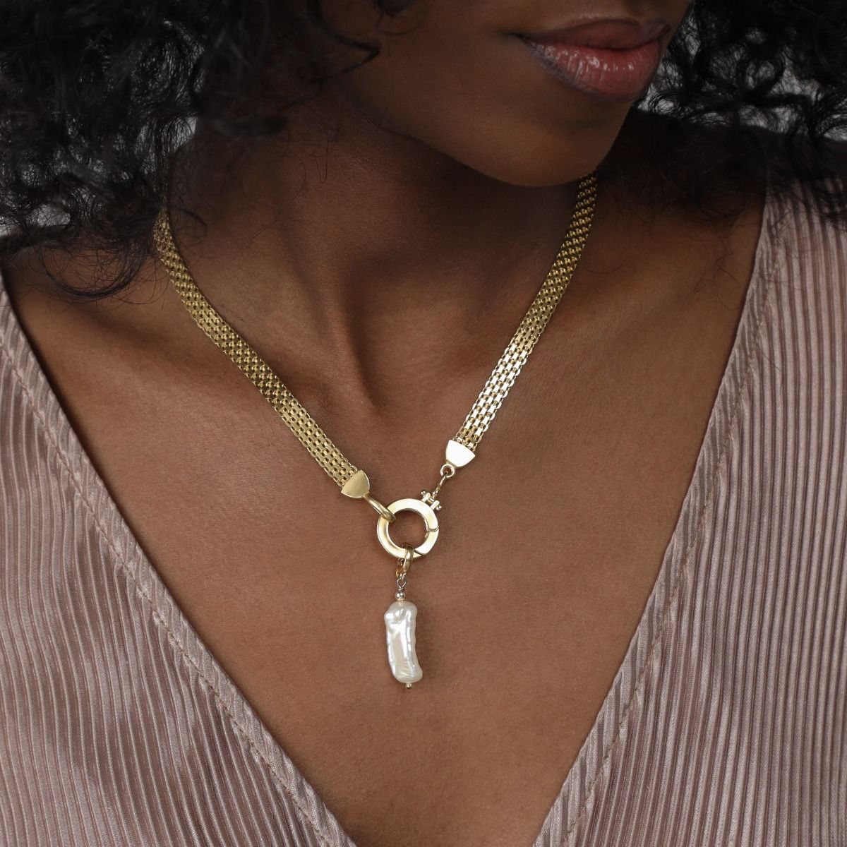 Barockperle Anhänger [750er Gold Vermeil]