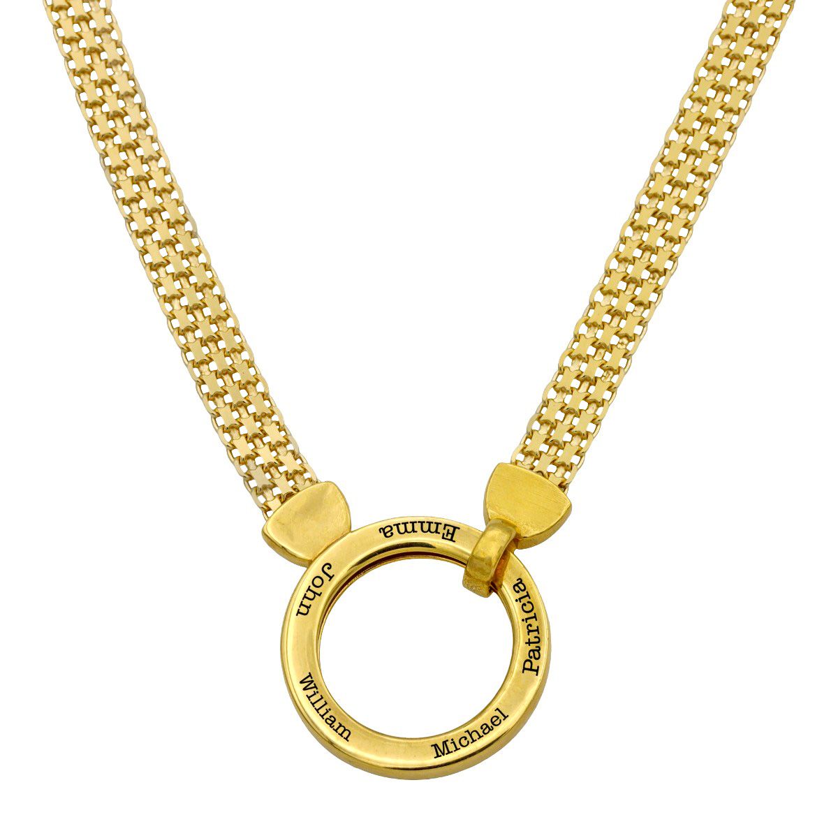 Milanese Chain Large Circle Name Necklace for Her Talisa