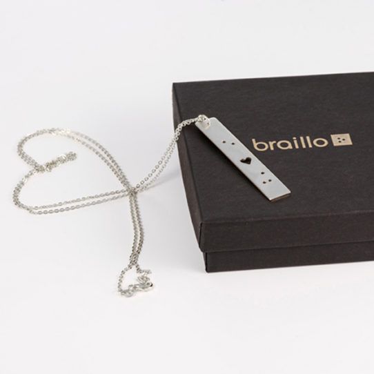 Ich Liebe Dich Braille Halskette [Sterlingsilber]