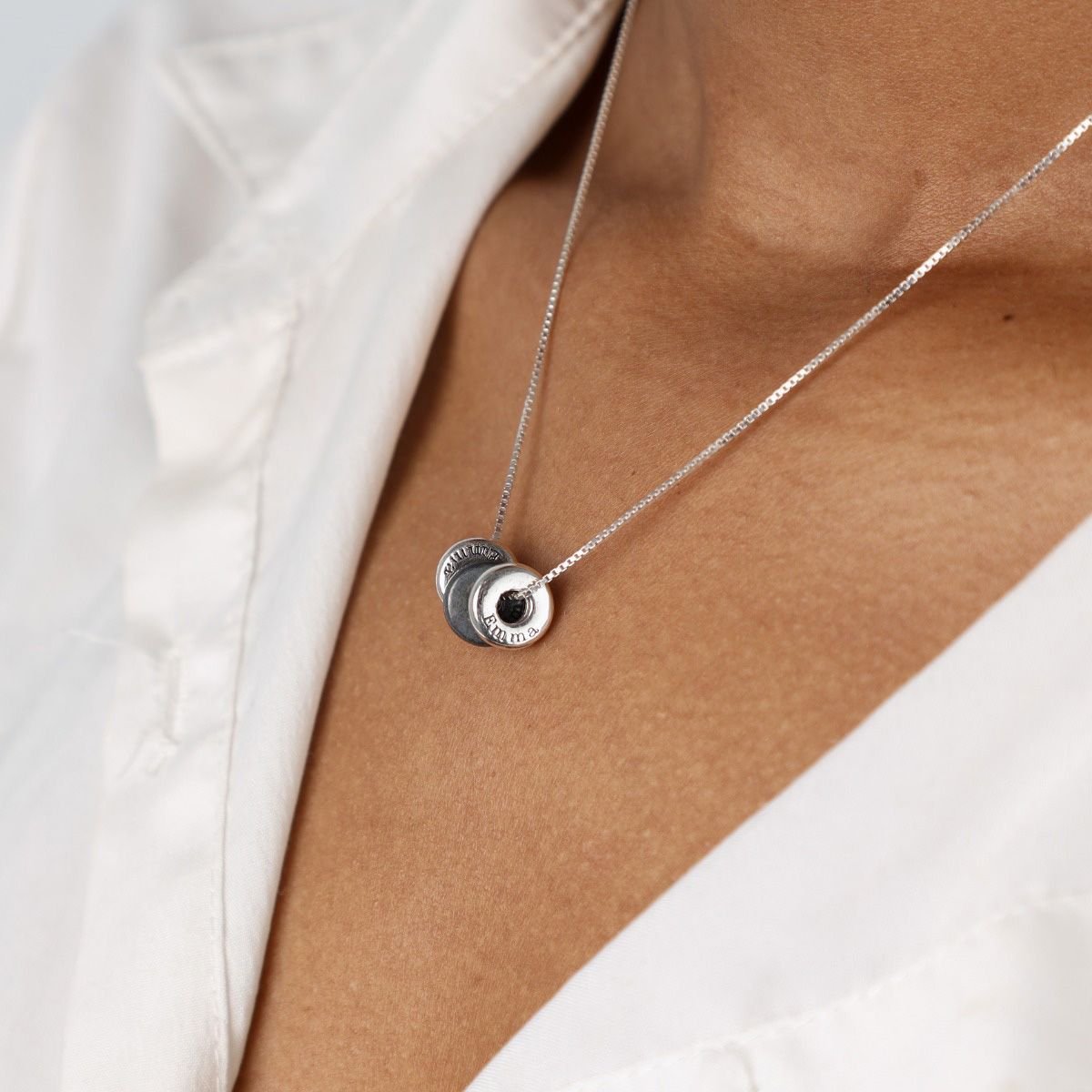 Family Charms Name Necklace [Sterling Silver]