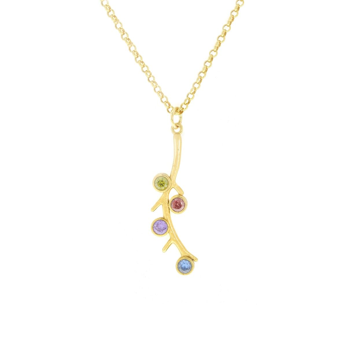 Roots of Love Necklace Vertical [Gold Plated]