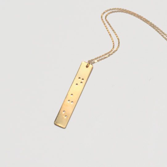 The Rule of 3 Braille Necklace - Gold Plated