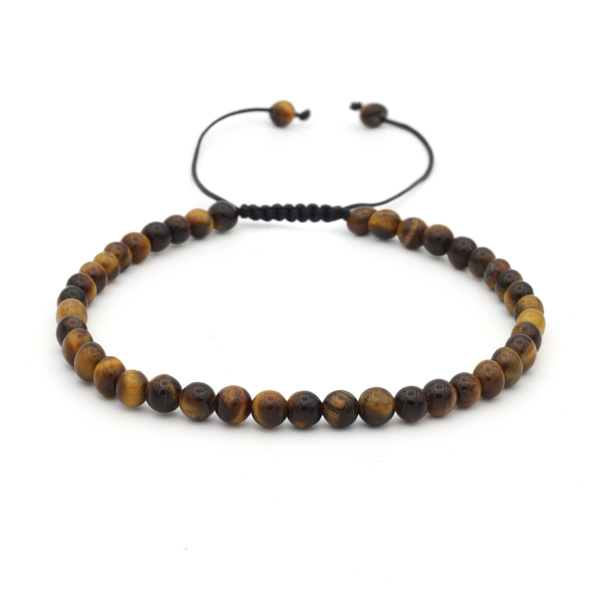 Brown Tiger Eye Beaded Bracelet - 4mm