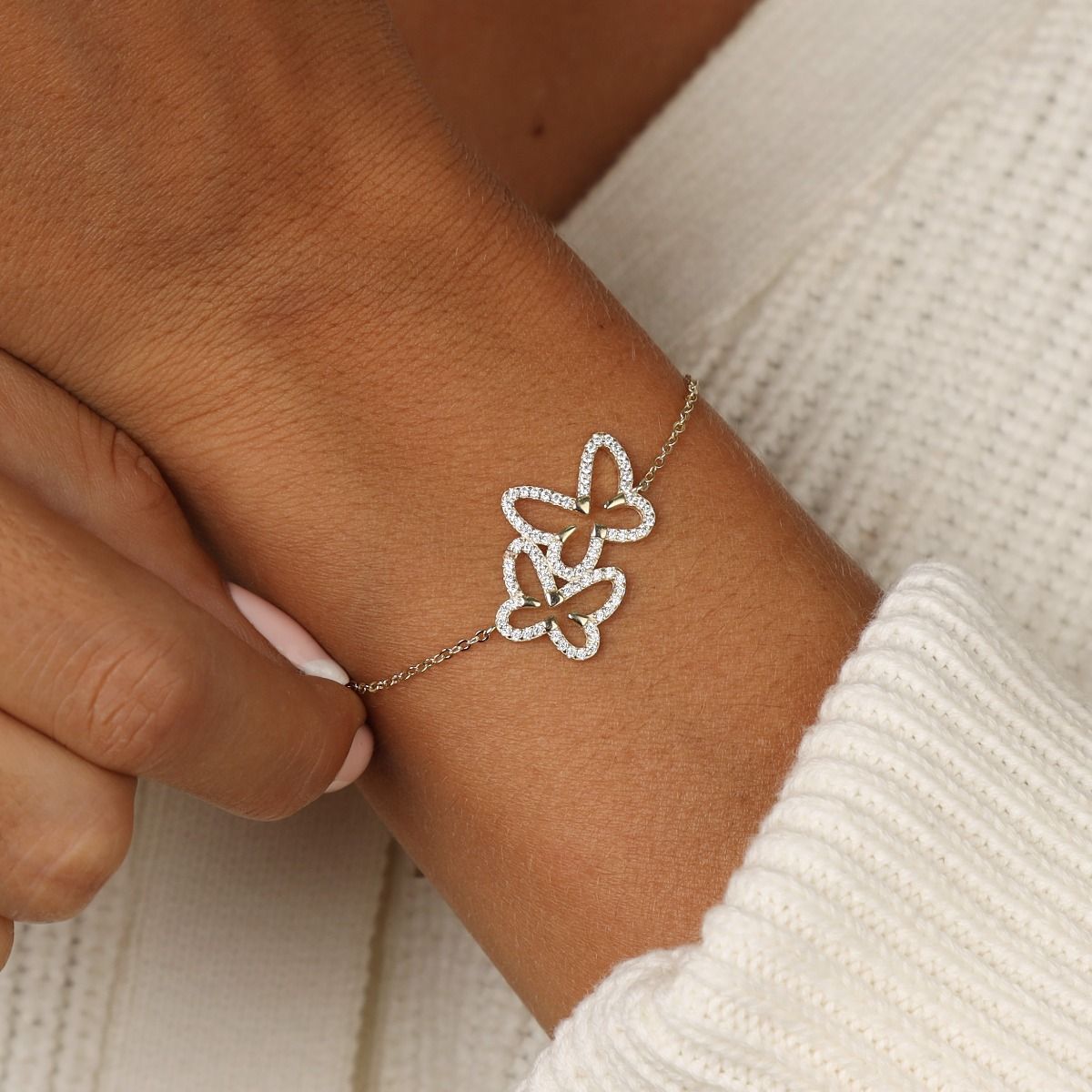 Butterfly Couple Bracelet [18K Gold Plated]