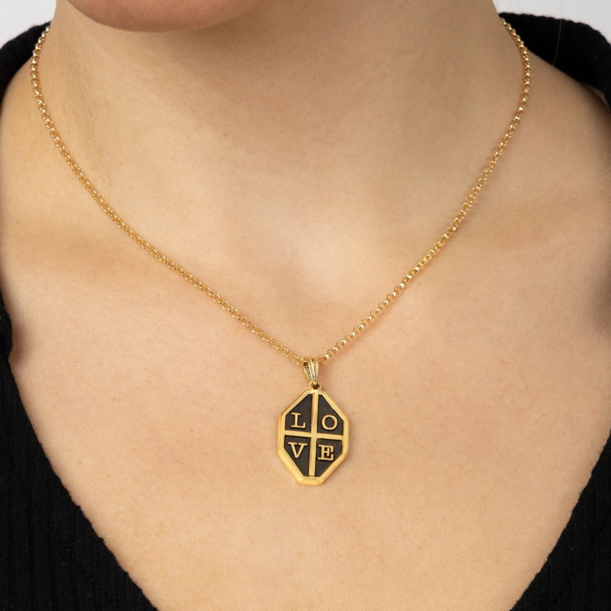 Cherished Shield Initial Necklace [18K Gold Vermeil]