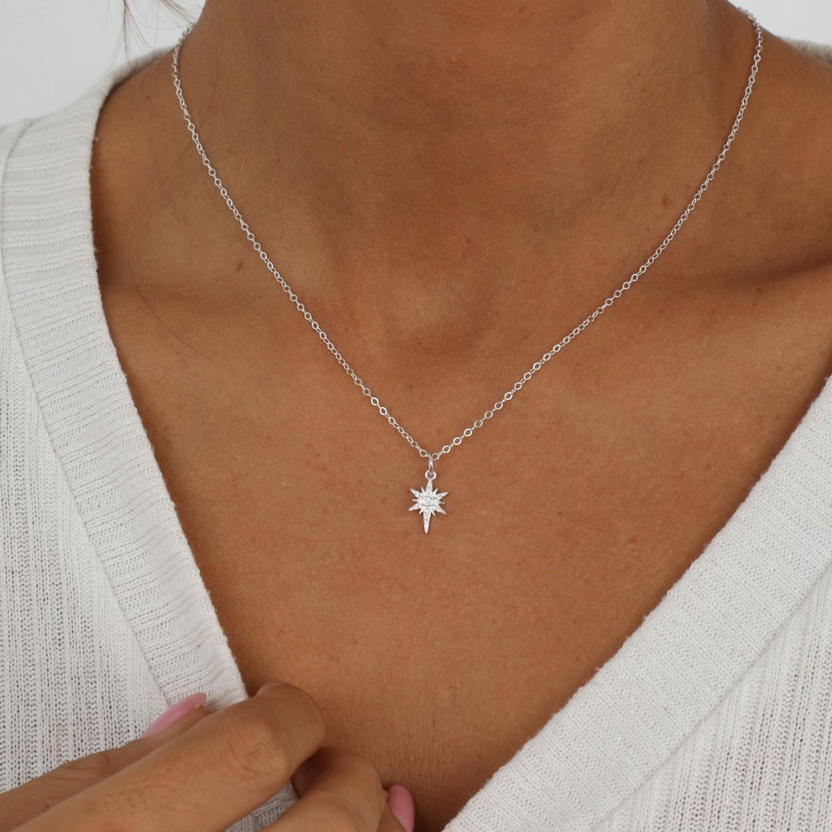 Christmas Star Necklace in Silver Gift for Her by Talisa - Main Image