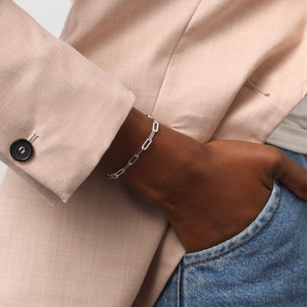 アクセサリー Vintage paper ball chain bracelet Paperclip Chain Bracelet with Toggle Closure – Miki and Jane