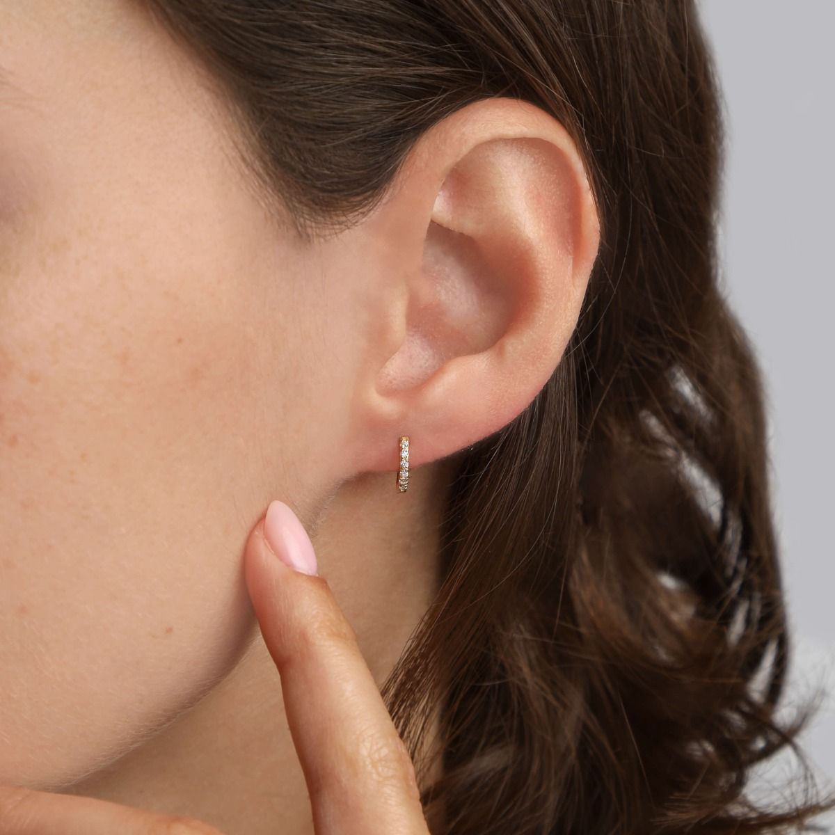 Classic Pavé Hoop Earrings [18K Gold Plated]
