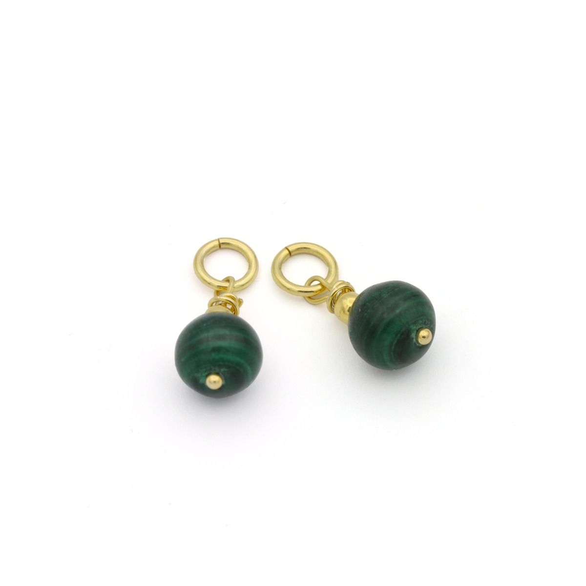 Clear Malachite Drop Earring Charm [18K Gold Plated]