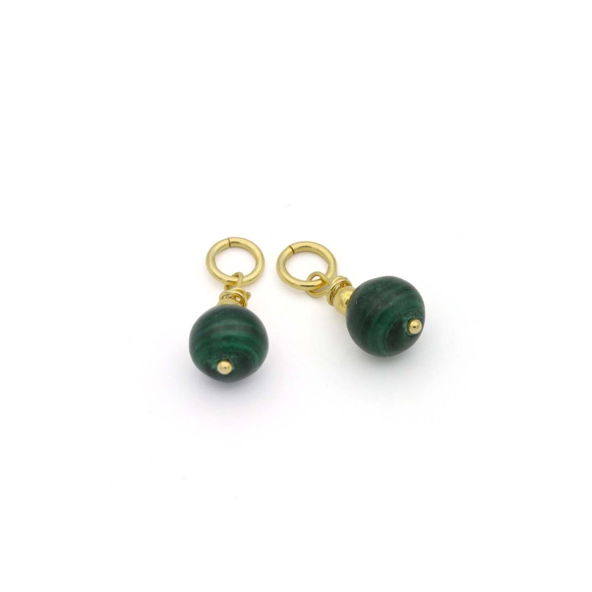 Clear Malachite Drop Earring Charm [18K Gold Vermeil]