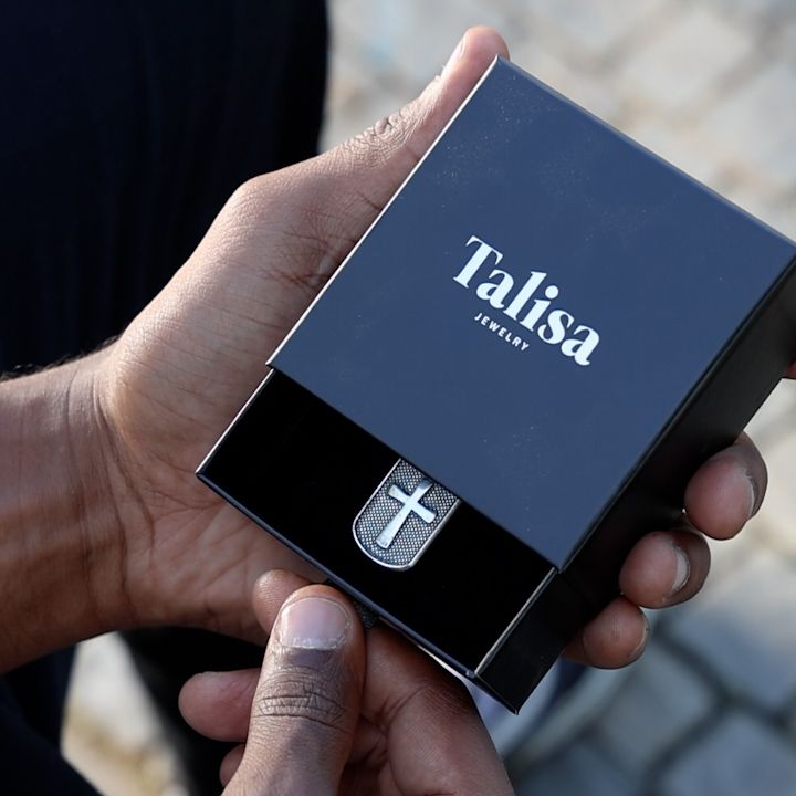 Men's Cross Necklace - Custom Name Necklace for Men - Talisa