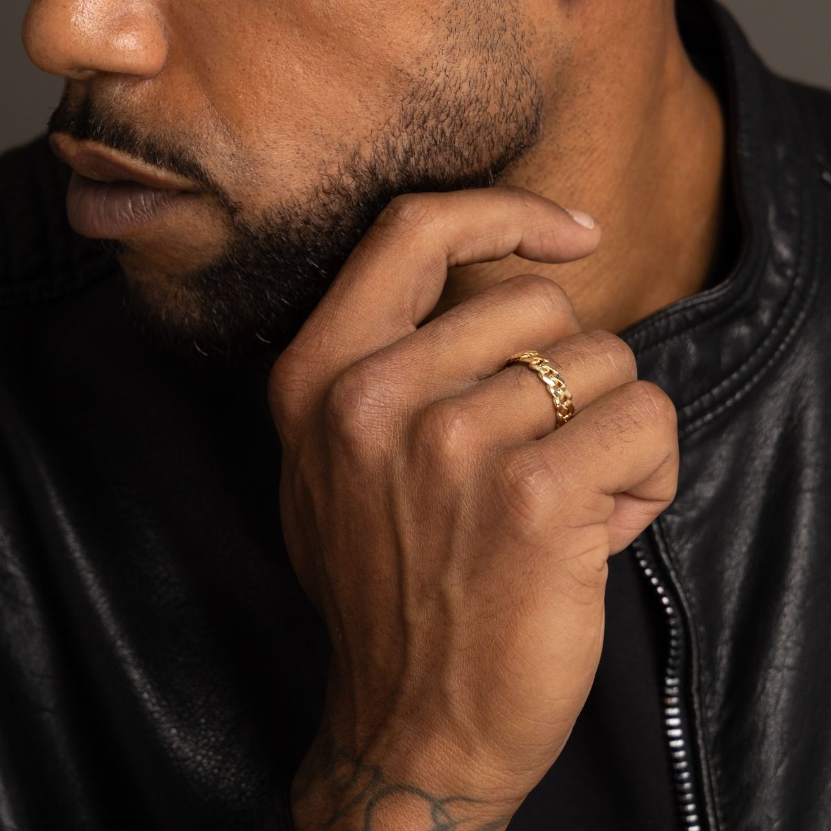 Cuban Link Chain Ring -18K Gold Vermeil