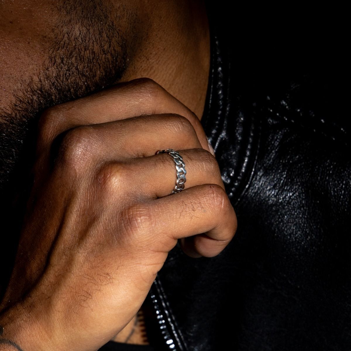 Cuban Chain Ring for Men in Silver - Men's Rings by Talisa
