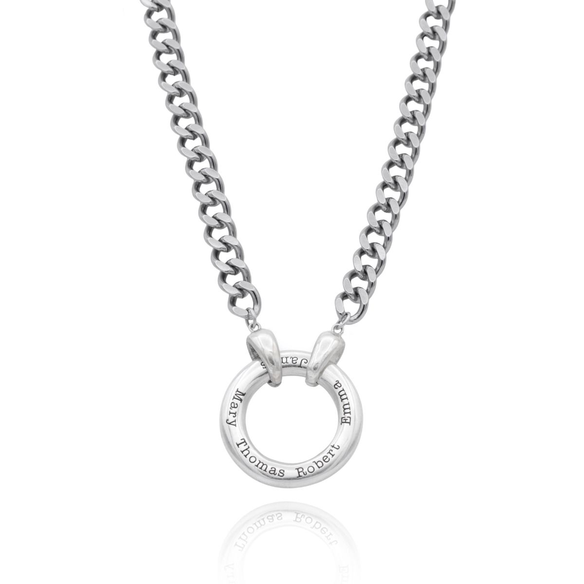Collier Cubaine Grand Cercle du Père avec Prénoms