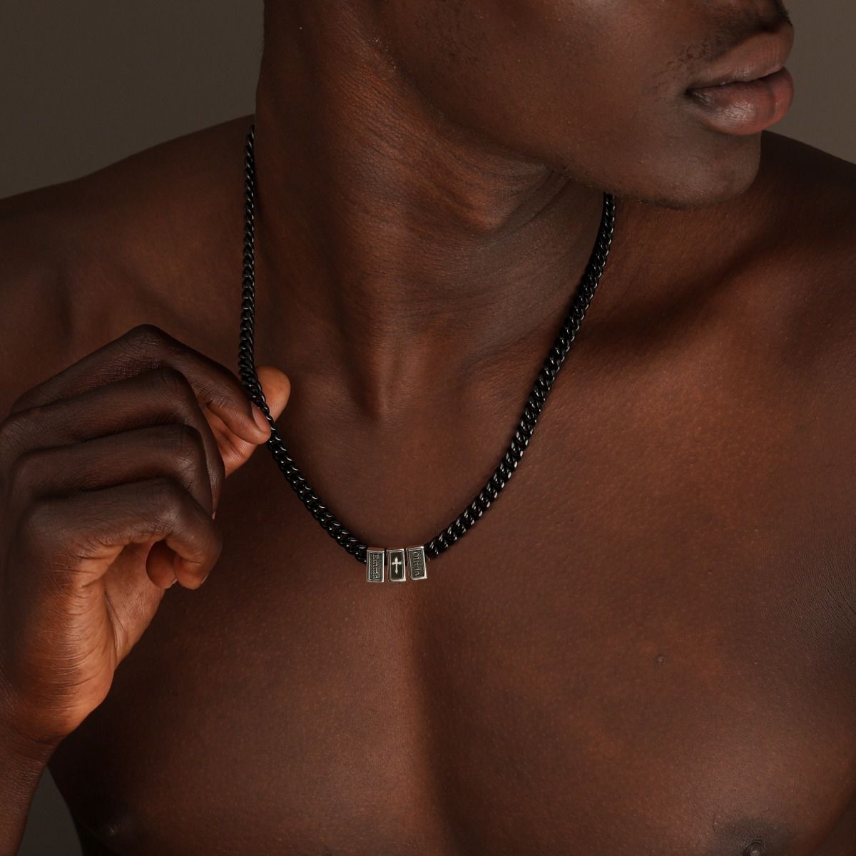 ★BLACKPURPLE★ Braham Cuban Chain Necklace Braham Cuban Chain Necklace - BLACKPURPLE_USD