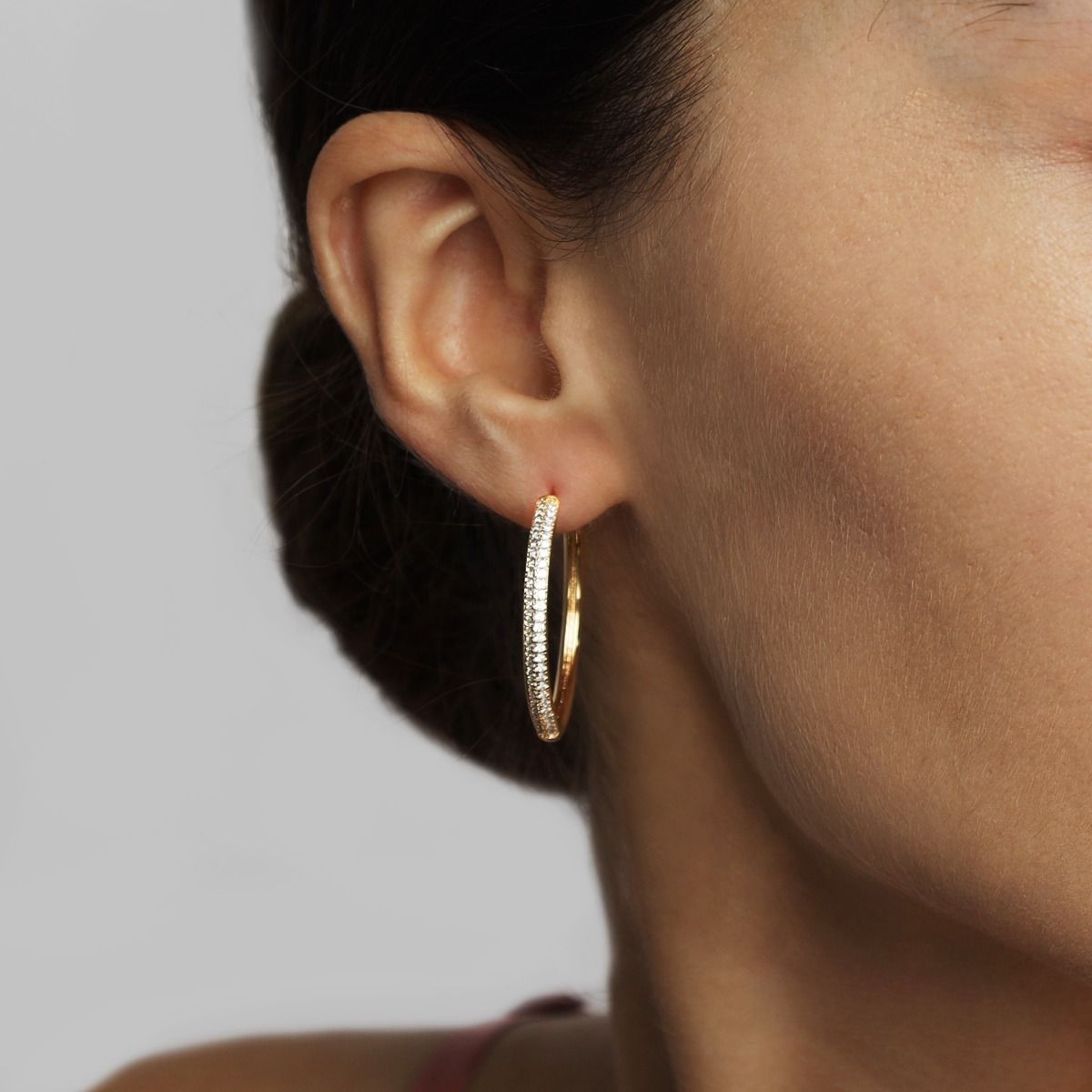Dazzling Hoop Crystal Earrings [18K Gold Vermeil]