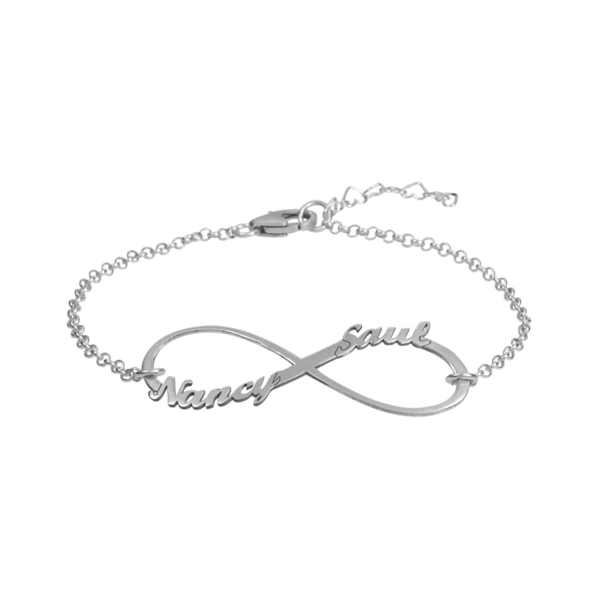 Dazzling Infinity Name Bracelet [Sterling Silver]
