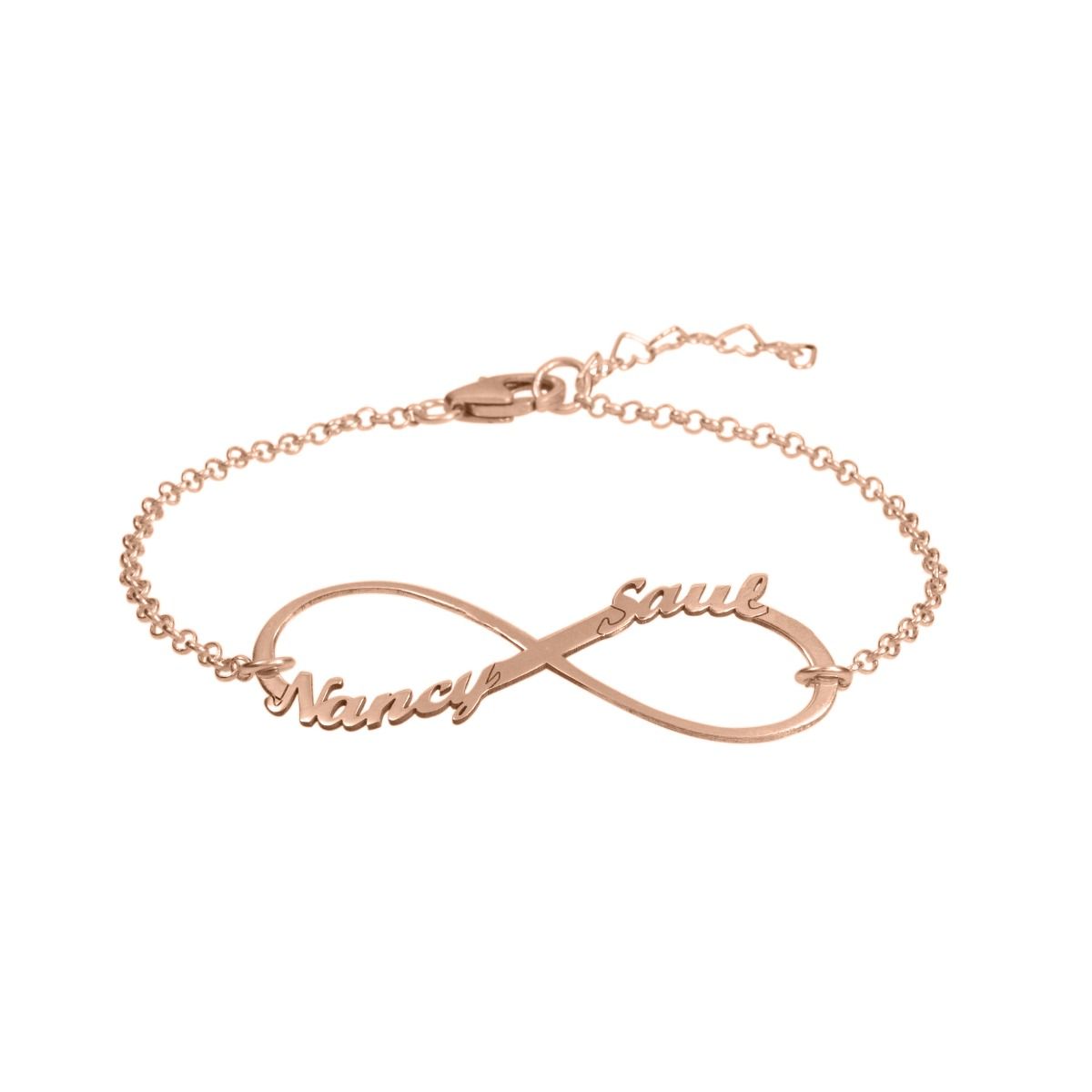 Dazzling Infinity Name Bracelet [18K Rose Gold Plated]