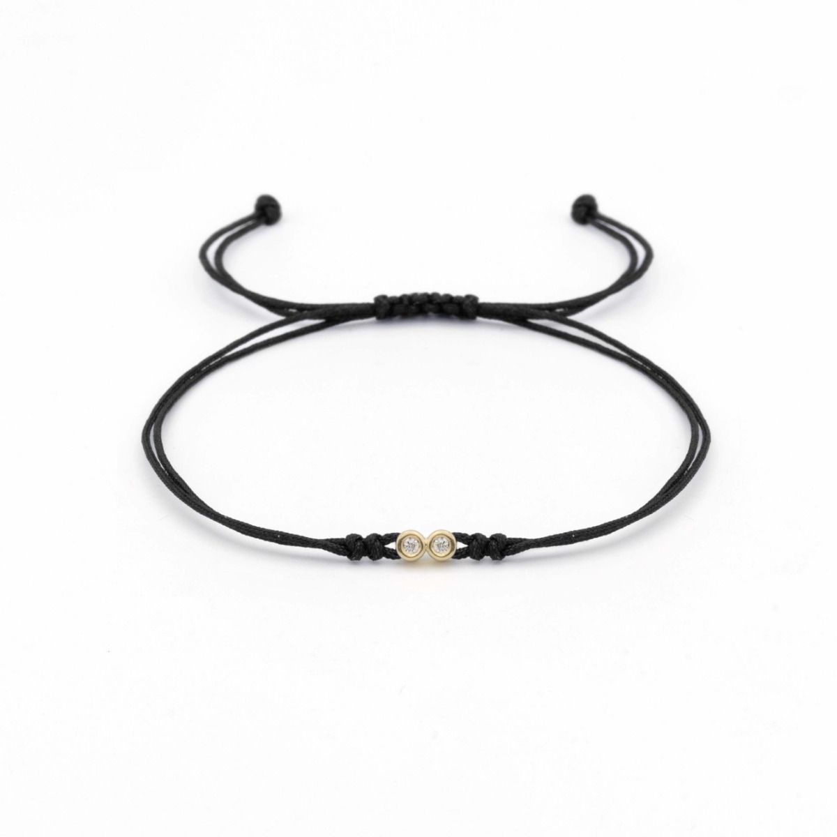 Talisa Stars Diamond Adjustable Bracelet (Black String) Talisa
