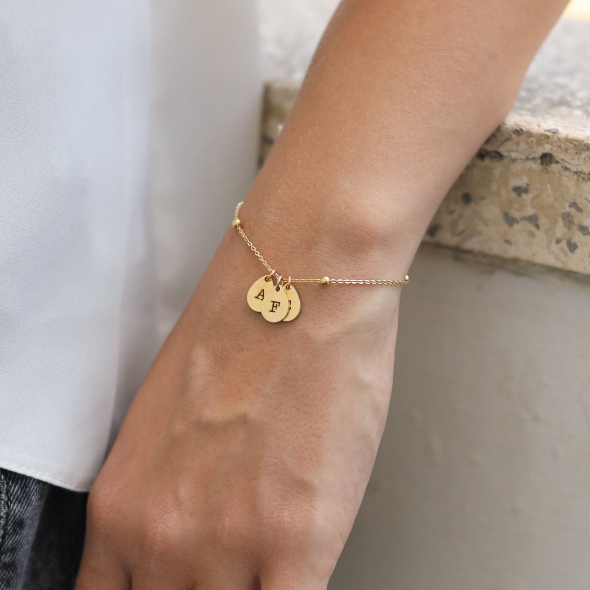 Drops of Love Initial Gold Plated Bracelet for Her Talisa