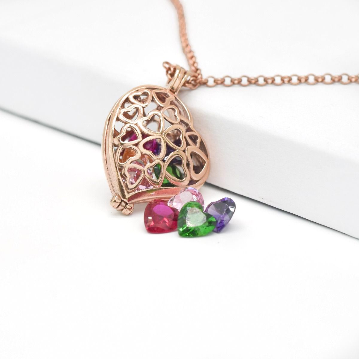 Talisa Hearts Necklace [Rose Gold Plated]