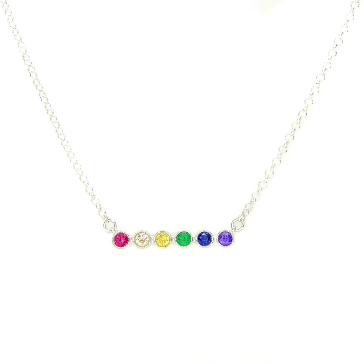 Rainbow Talisa Stars Necklace Horizontal [Sterling Silver]